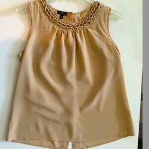 Talbots Petites - Classic Beige sleeveless Silk top Size 10P